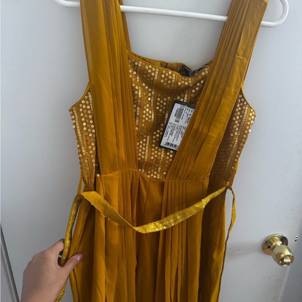 Mustard yellow jumpsuit (indo-western)